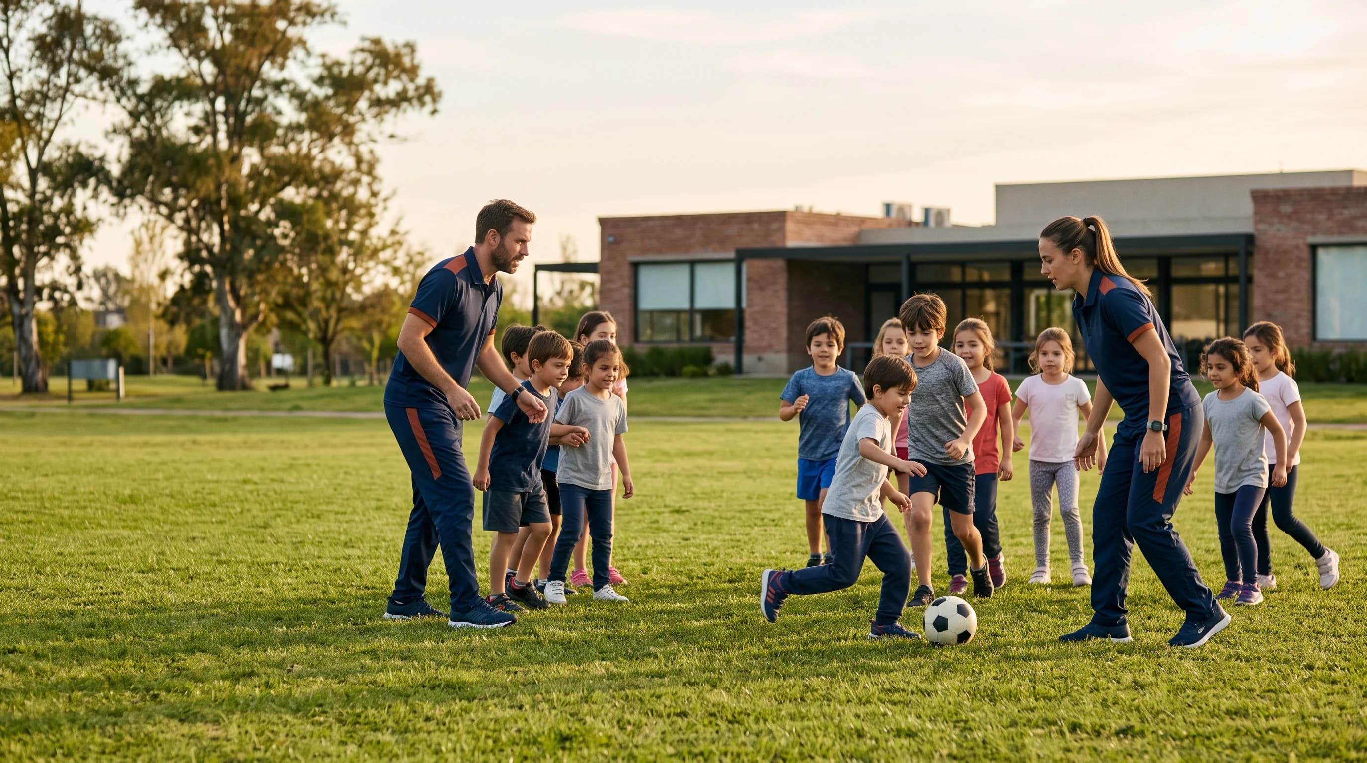 Actividades recreativas infantiles al aire libre supervisadas