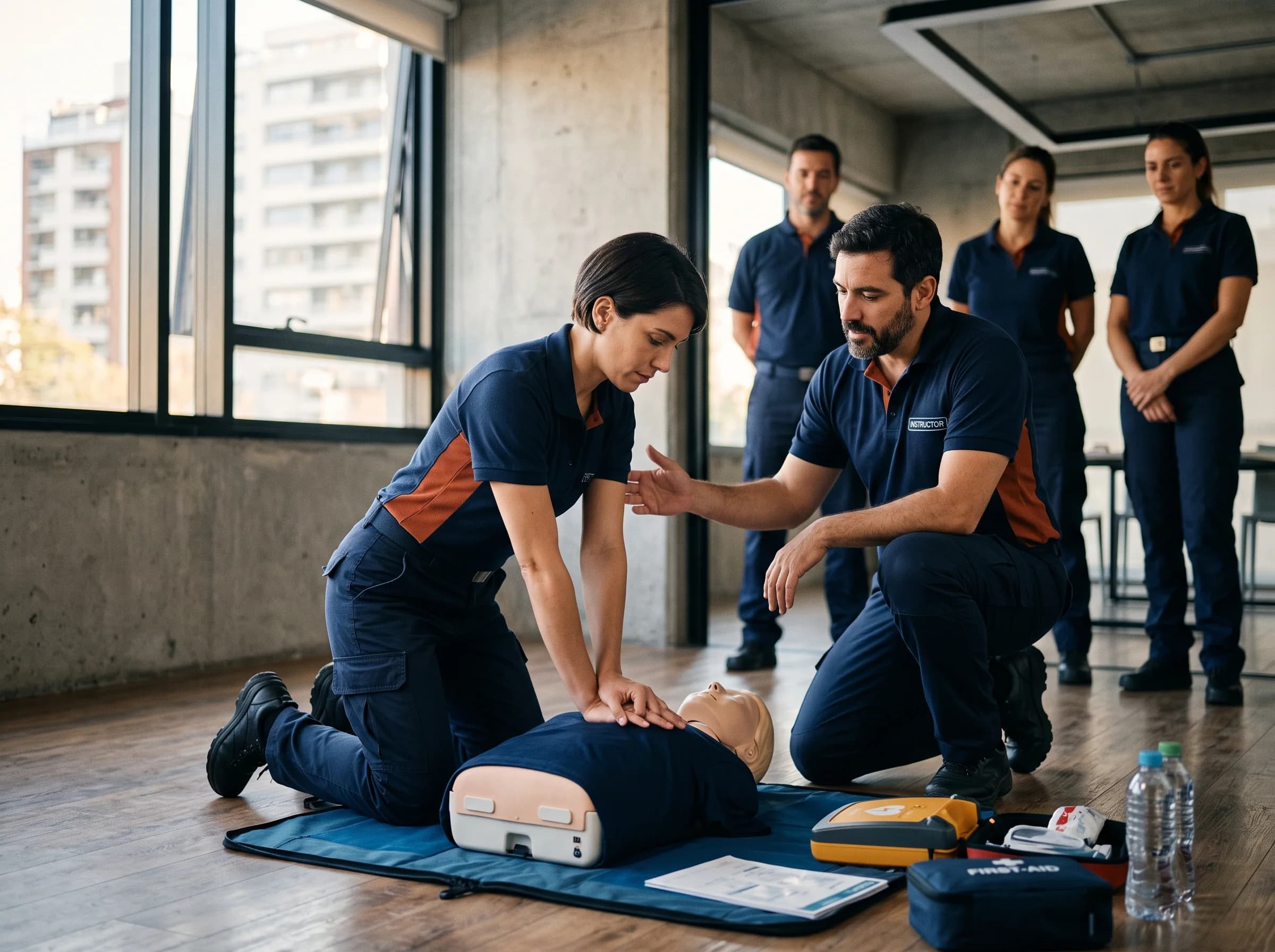 Curso práctico de RCP y primeros auxilios para personal de un colegio